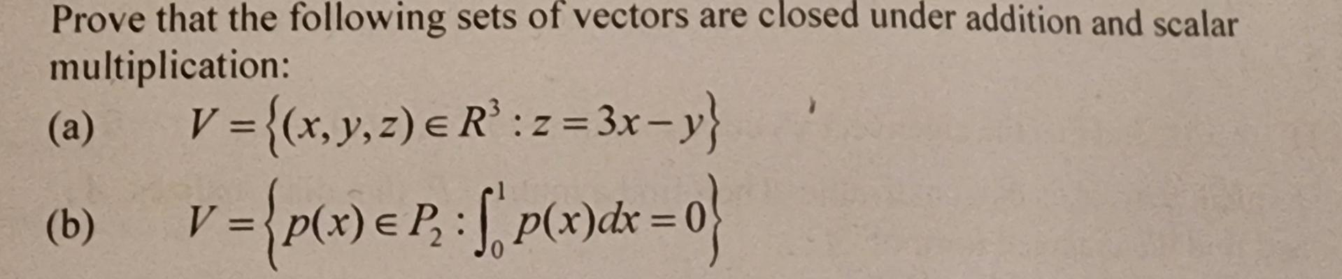 Solved Prove that the following sets of vectors are closed | Chegg.com
