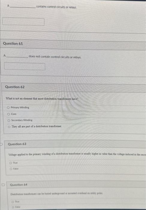 Solved A. contains control circuits of relays. Question 61 | Chegg.com