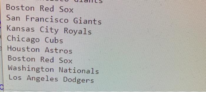 Solved 16. World Series Champions If you have downloaded