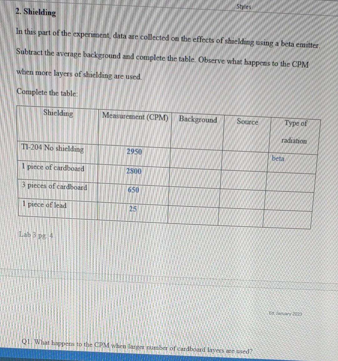 Solved Complete the following based on the given data: 1. | Chegg.com