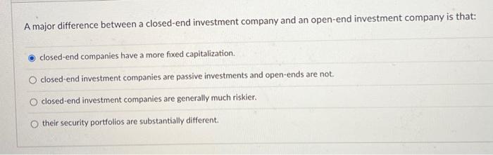 Solved The most popular type of investment company is a Chegg