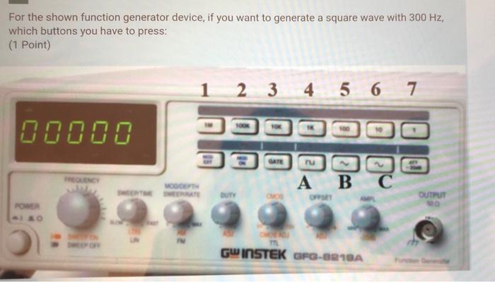 Solved For the shown function generator device, if you want | Chegg.com