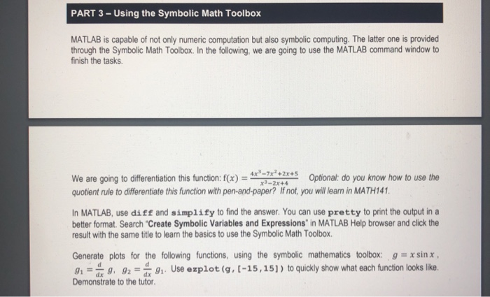 how to use symbolic math toolbox
