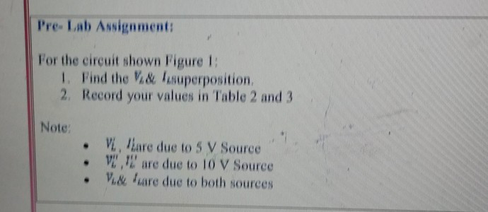 Solved Pre-Lab Assignment: For The Circuit Shown Figure 1: | Chegg.com