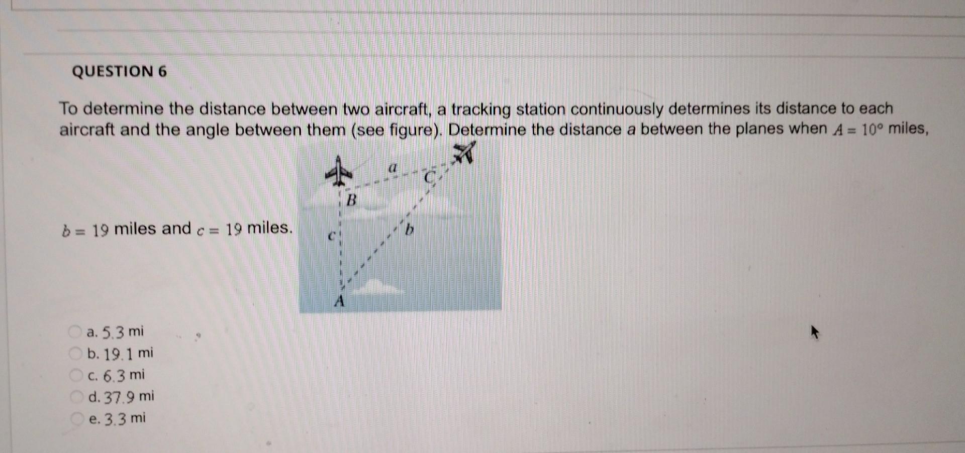 Solved To determine the distance between two aircraft, a