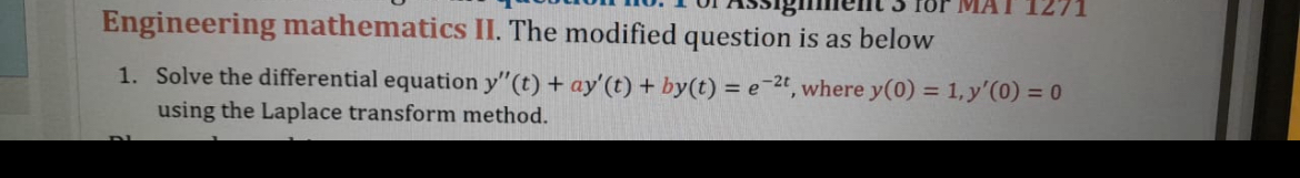 Solved Engineering mathematics II. ﻿The modified question is | Chegg.com