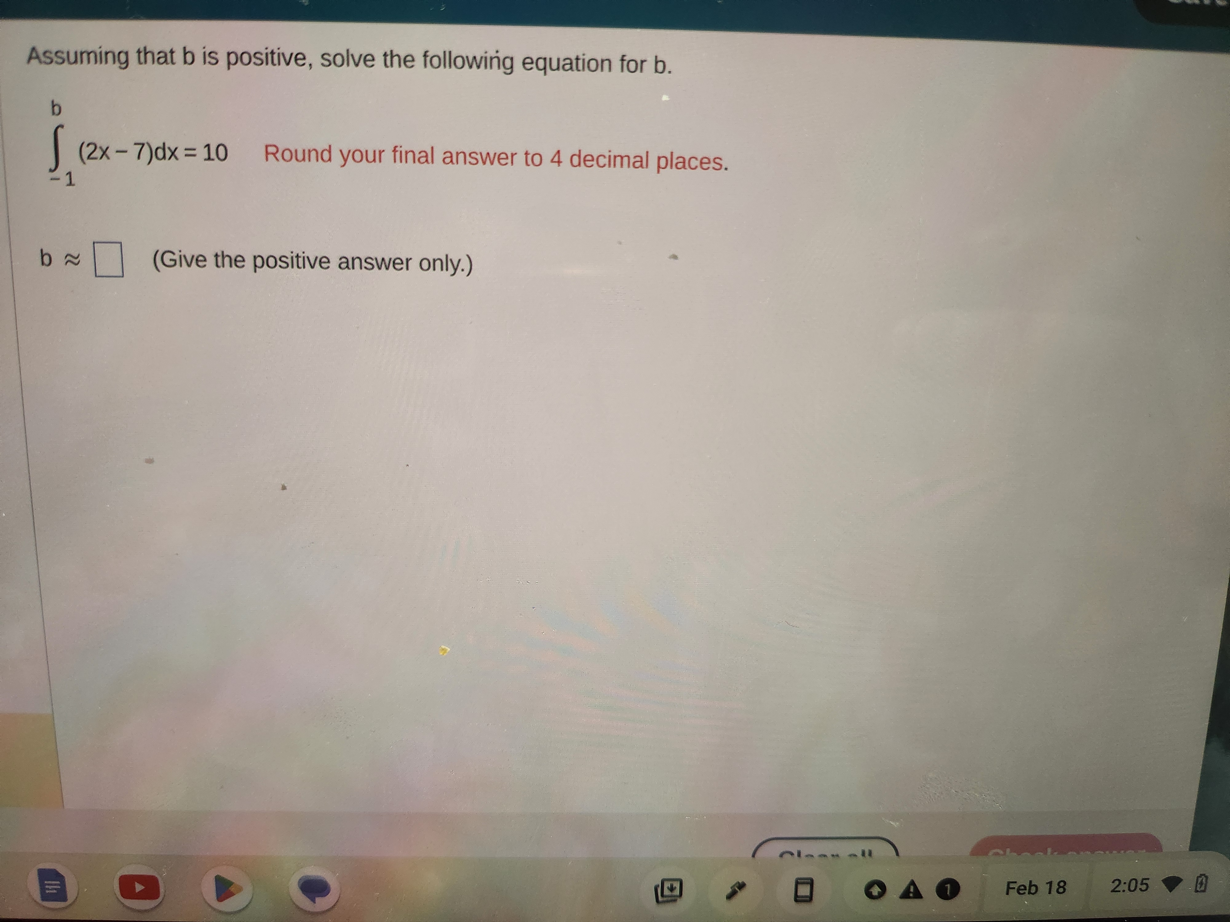 Positive Answers Solved Assuming that b is positive, solve the following | Chegg.com