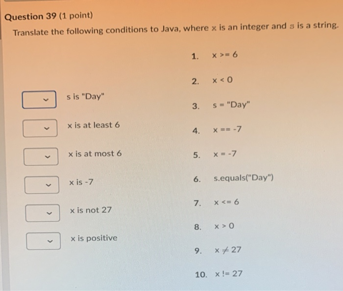 Solved Question 39 (1 point) Translate the following | Chegg.com