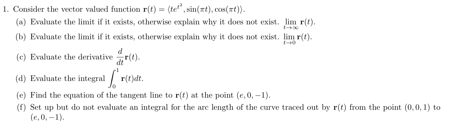 Solved Consider the vector valued function | Chegg.com