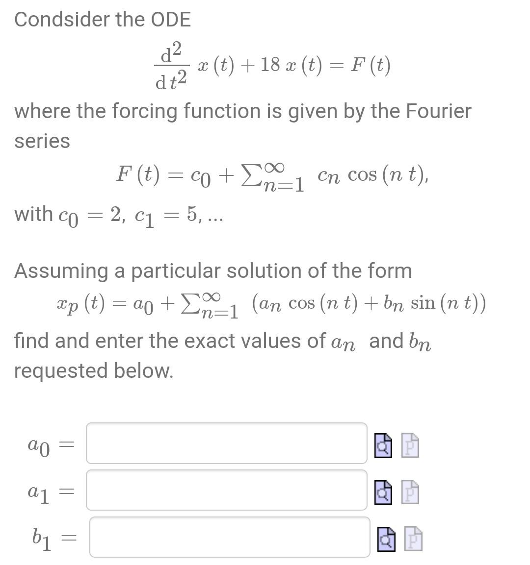 Condsider The Ode D2 Ae T 18 X T F T D 2 Chegg Com