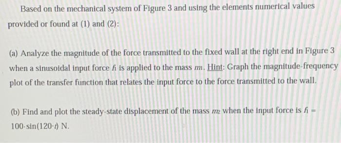 Solved Based on the mechanical system of Figure 3 and using | Chegg.com
