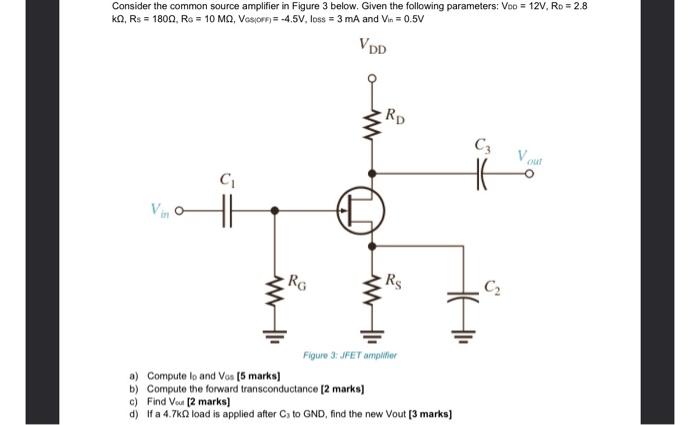 Solved Consider the common source amplifier in Figure 3 | Chegg.com