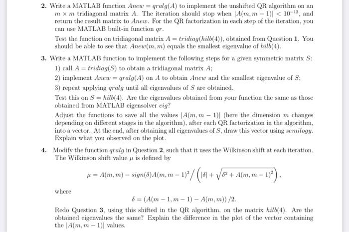 please answer in matlab using the functions given, | Chegg.com
