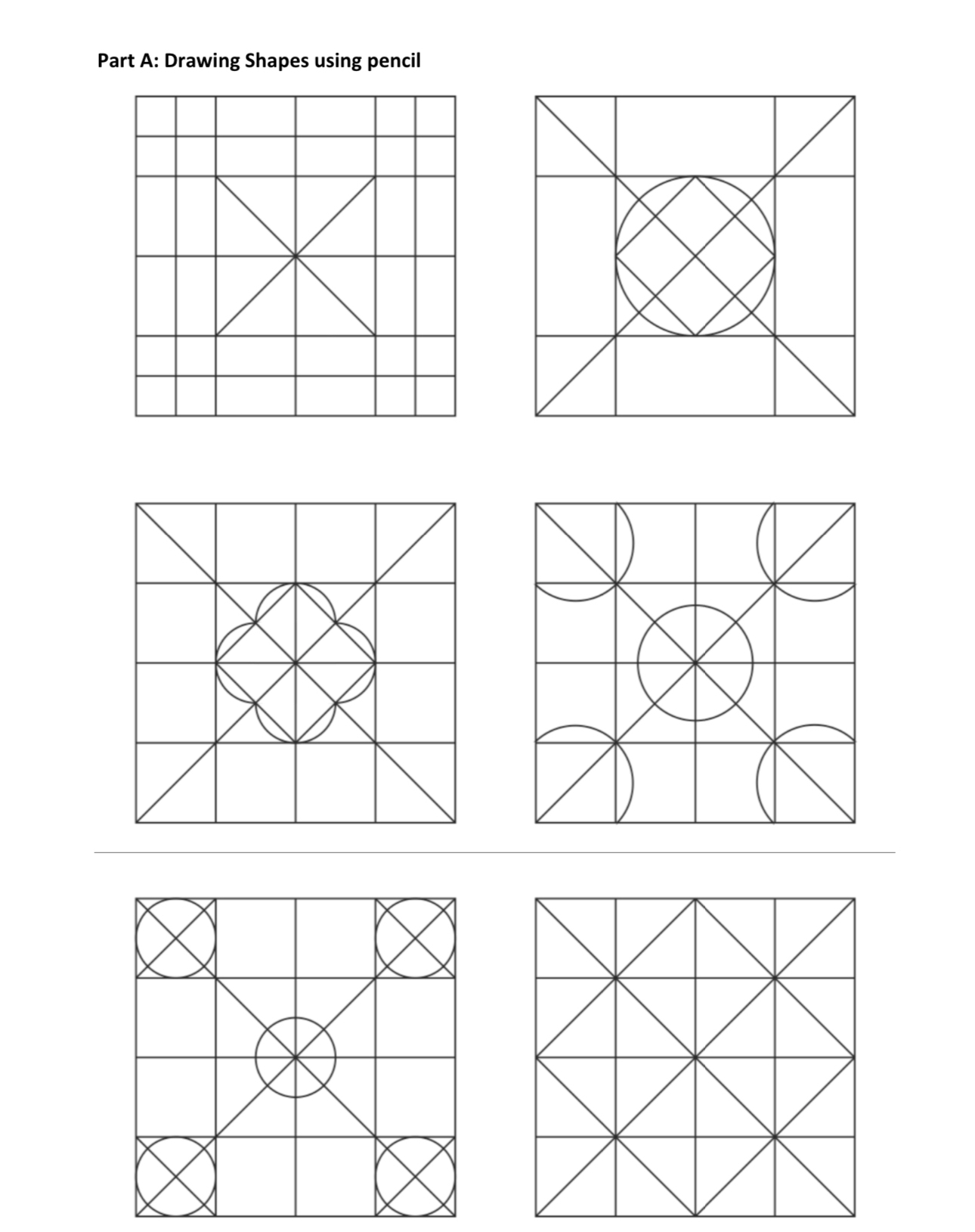 Part A: Drawing Shapes using pencil | Chegg.com