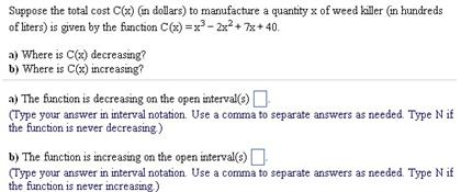 Solved Suppose The Total Cost C X In Dollars To Manufa Chegg Com