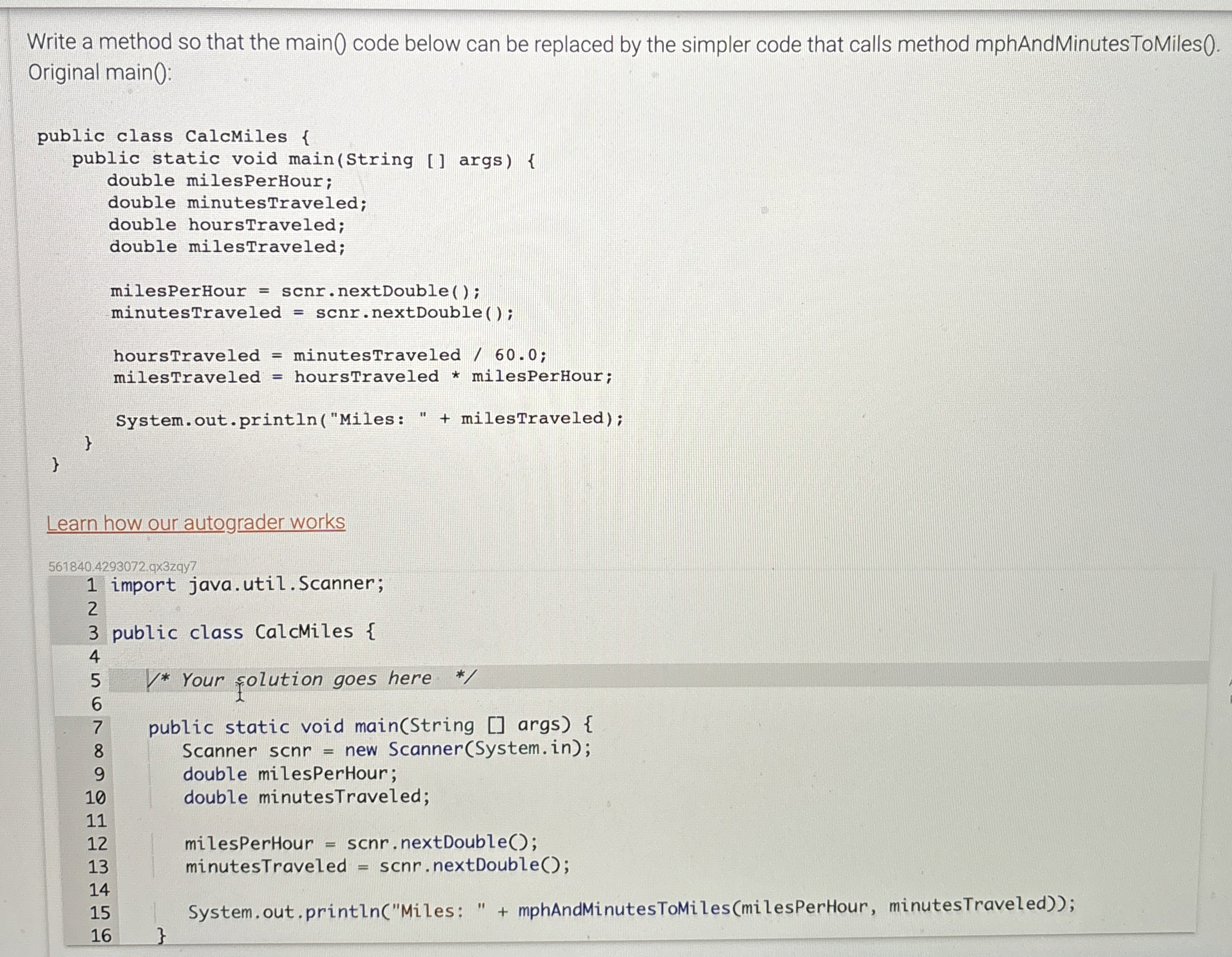 Solved Write a method so that the main0 ﻿code below can be | Chegg.com