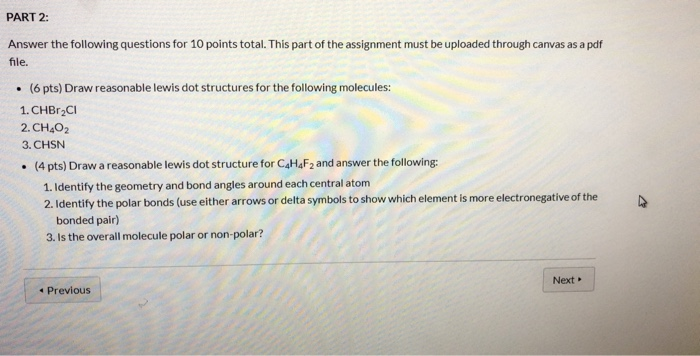 Solved PART 2: Answer the following questions for 10 points | Chegg.com
