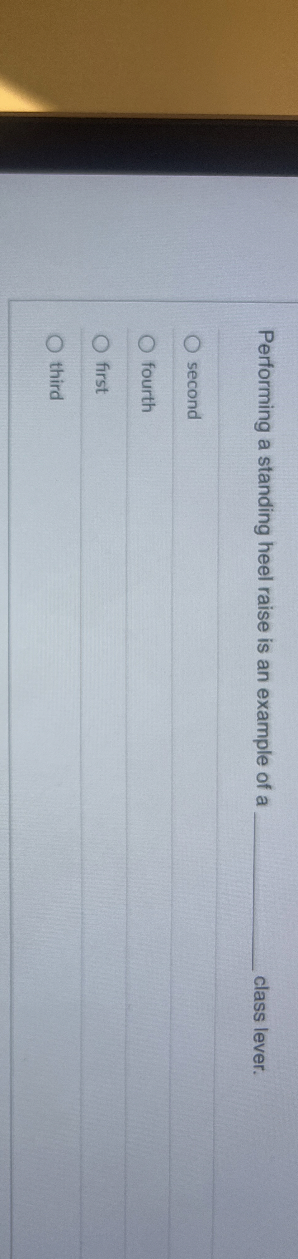 Solved Performing a standing heel raise is an example of a