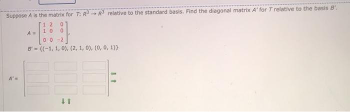 Solved Suppose A Is The Matrix For T: R3 R3 Relative To The | Chegg.com