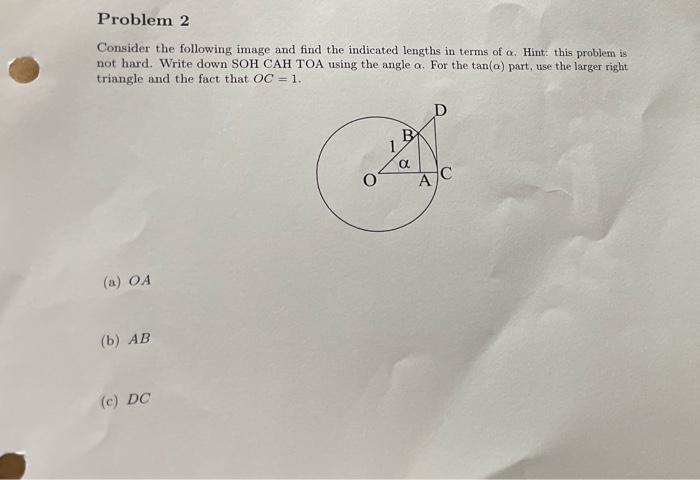 Solved Problem 2 Consider the following image and find the | Chegg.com