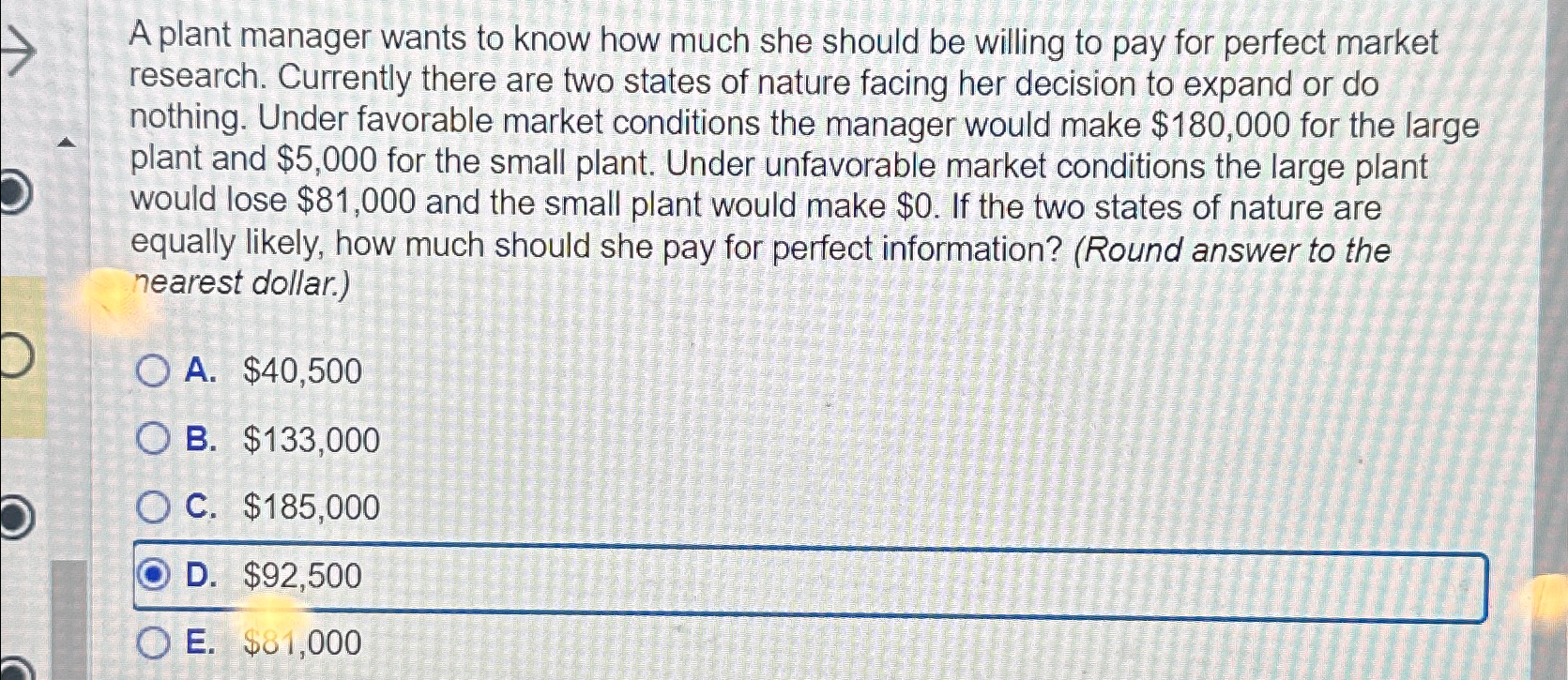 Solved A plant manager wants to know how much she should be | Chegg.com