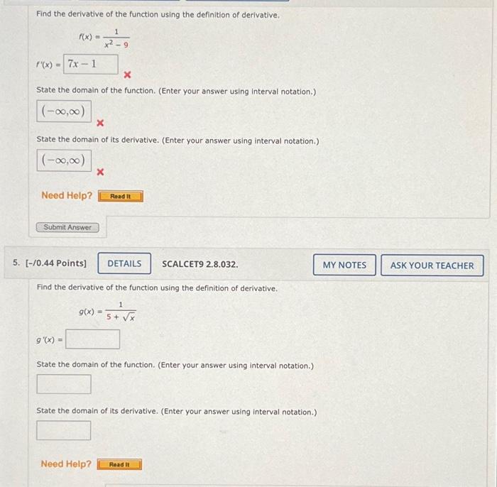 Solved Find The Derivative Of The Function Using The