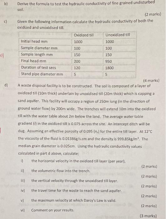 Solved Engineering Geology & Soil Mechanics. Please Answer | Chegg.com