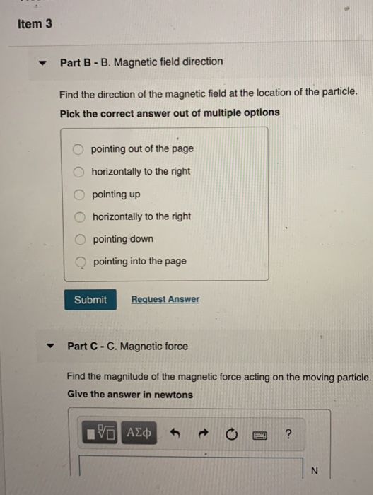 Solved Part A. A Magnitude of magnetic field Acharged | Chegg.com