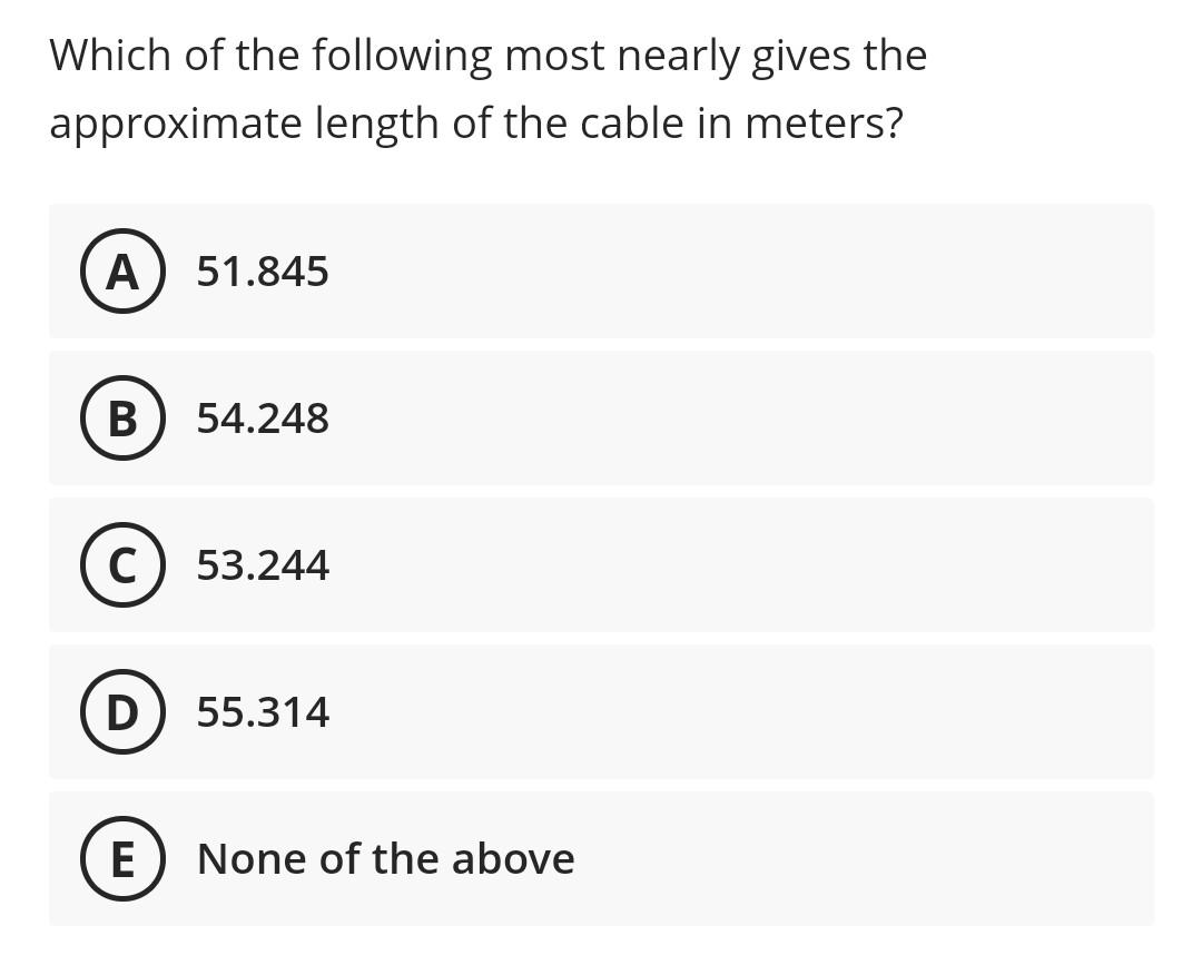 Solved For The Cable Shown In The Figure Below: 50 M A 6 M B | Chegg.com