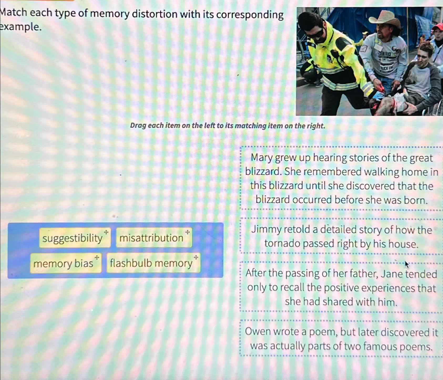 Match each type of memory distortion with its