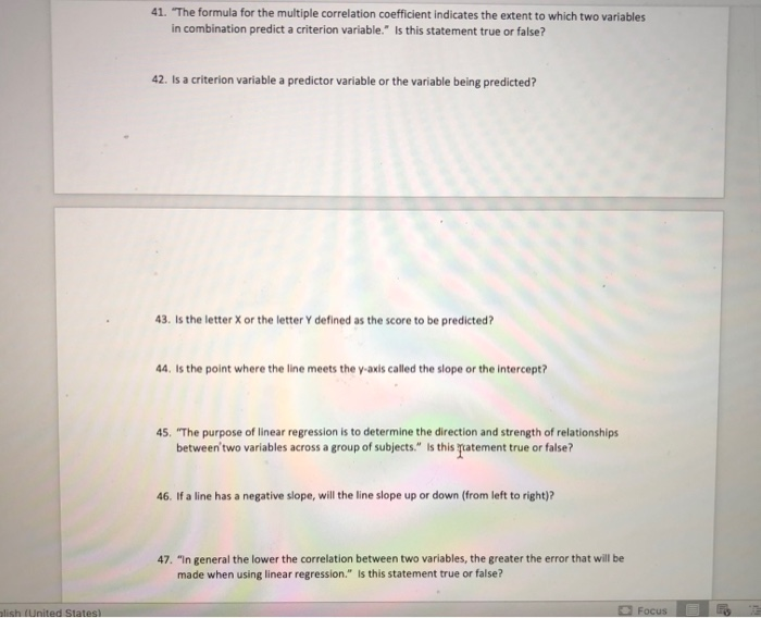 Solved 41. "The formula for the multiple correlation | Chegg.com