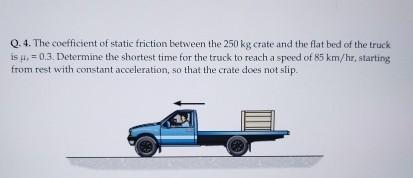 Solved Q.4. ﻿The coefficient of static friction between the | Chegg.com