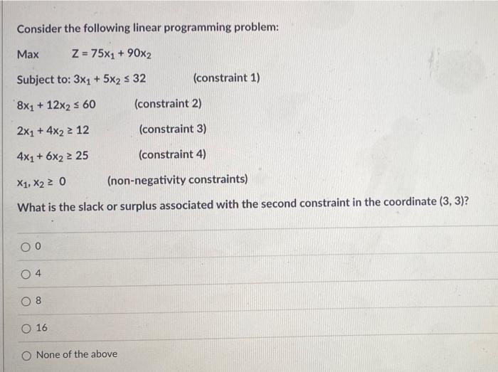 Solved Consider the following linear programming problem: | Chegg.com