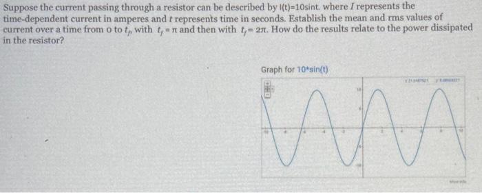 Solved Suppose the current passing through a resistor can be | Chegg.com