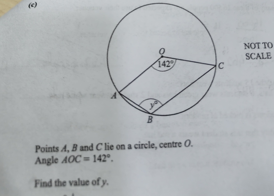 Solved (c)NOT TO SCALEPoints A,B ﻿and C ﻿lie on a circle, | Chegg.com