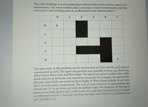 Solved The main challenge in motion planning is when a robot | Chegg.com
