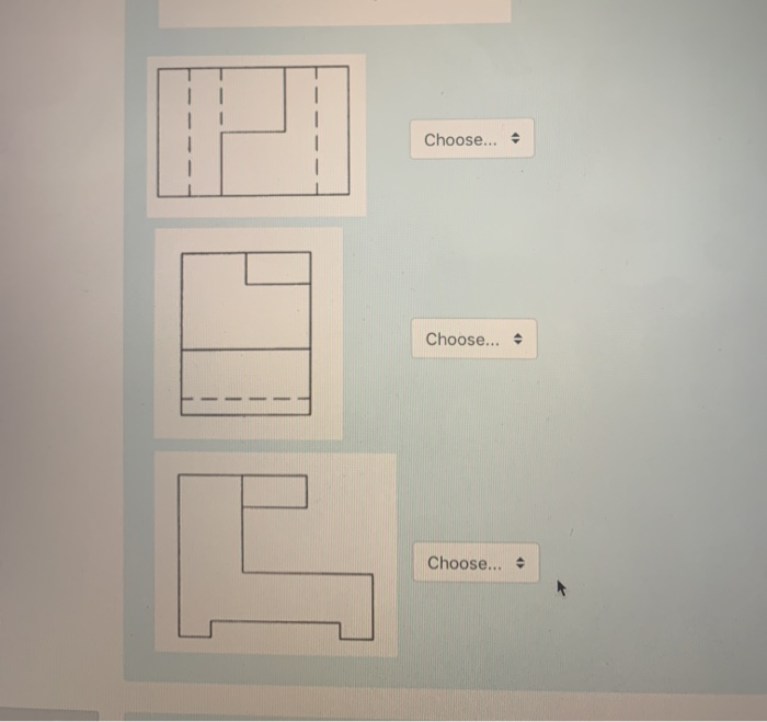 Solved Select the top, front, and right side views for the | Chegg.com