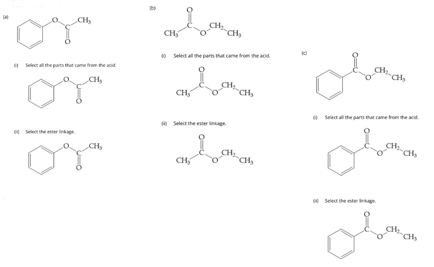 Solved Please helpFor each ester below, identify the portion | Chegg.com