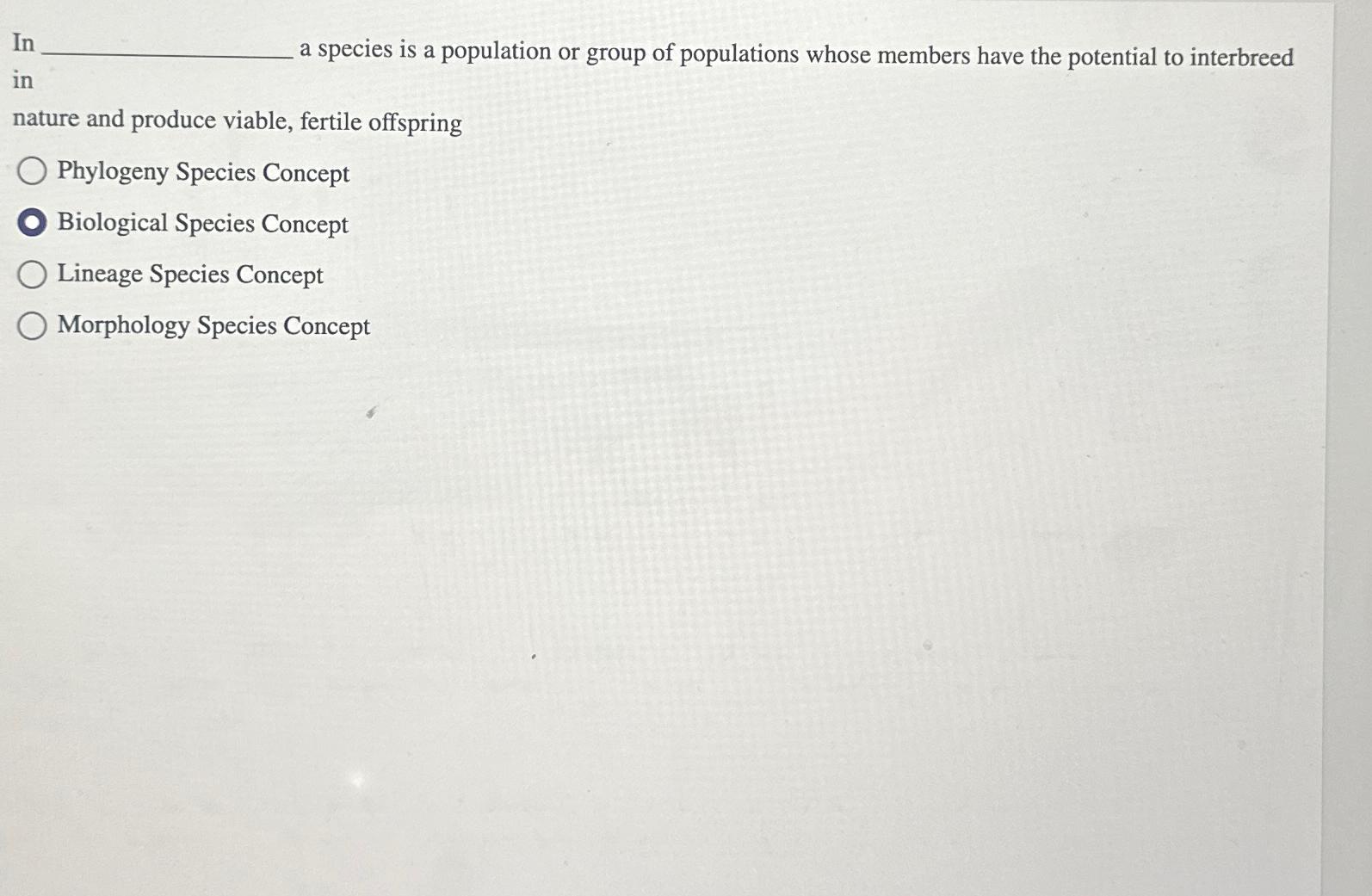 Solved In a species is a population or group of populations | Chegg.com