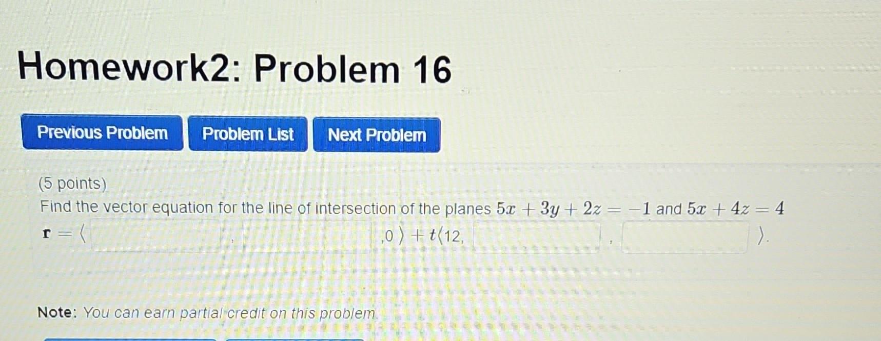 Solved (5 points) Find the vector equation for the line of | Chegg.com