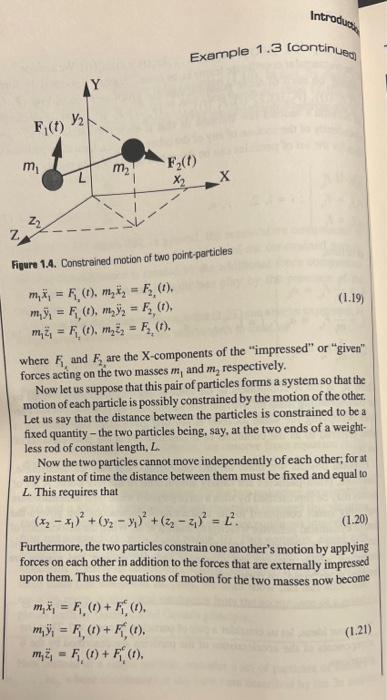 Solved 1.3 In Example 1.3 the distance between the particles | Chegg.com