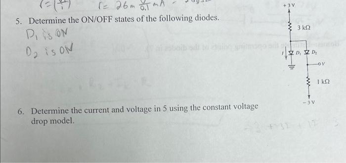 Solved 5. Determine the ON/OFF states of the following | Chegg.com