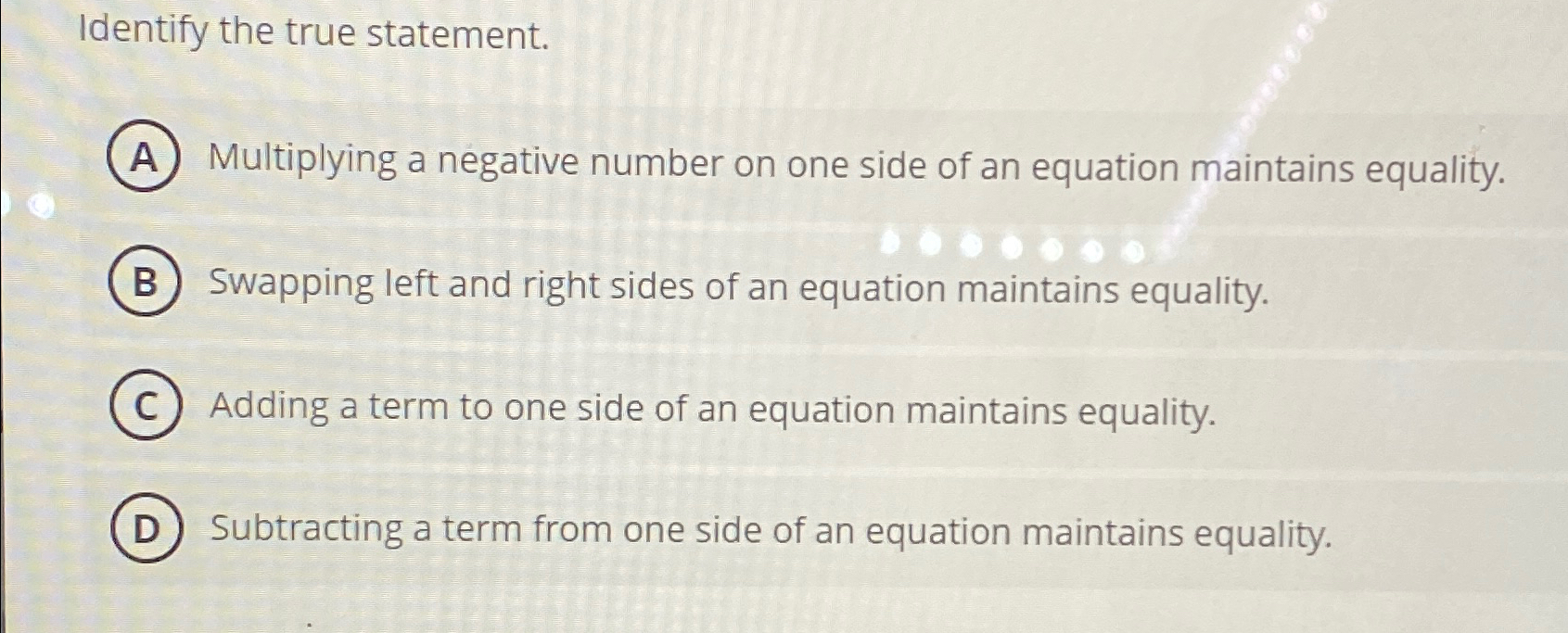 Solved Identify the true statement.Multiplying a negative | Chegg.com