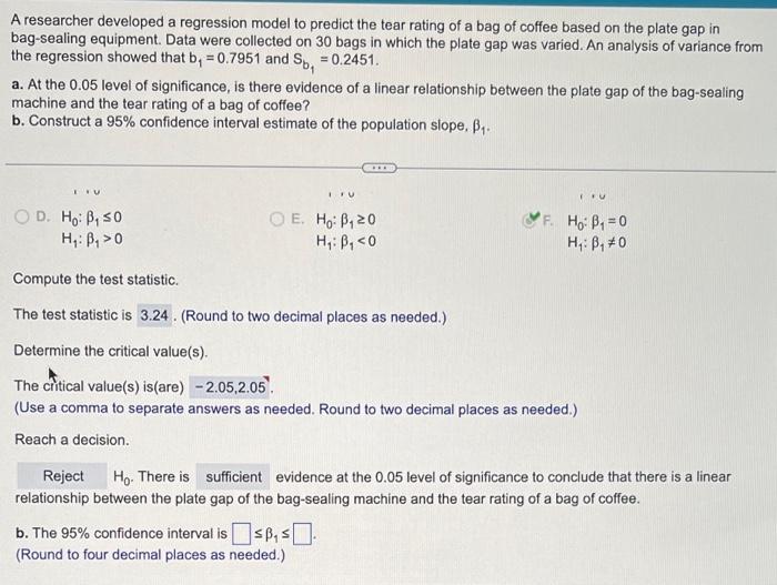 Solved A researcher developed a regression model to predict | Chegg.com