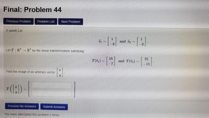 Solved Final: Problem 44 Previous Problem Problem List Next | Chegg.com