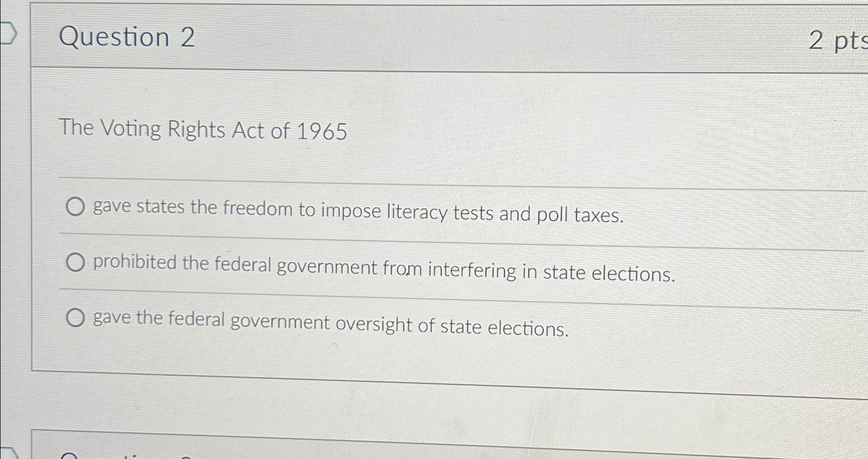 did the voting rights act of 1965 ended literacy tests