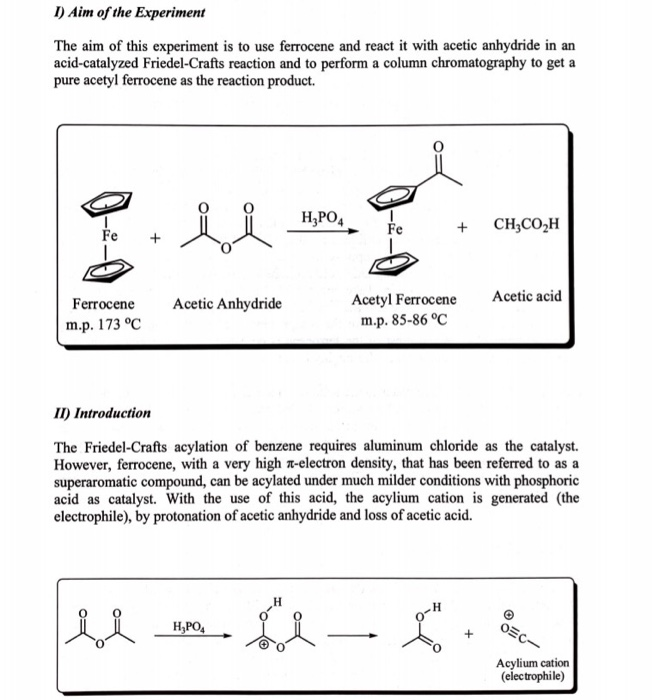acetylation of ferrocene