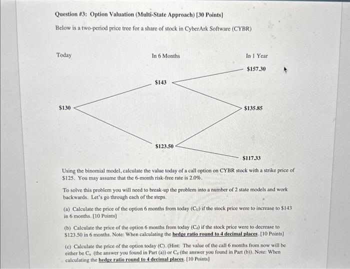 Question \#3: Option Valuation (Multi-State Approach) | Chegg.com