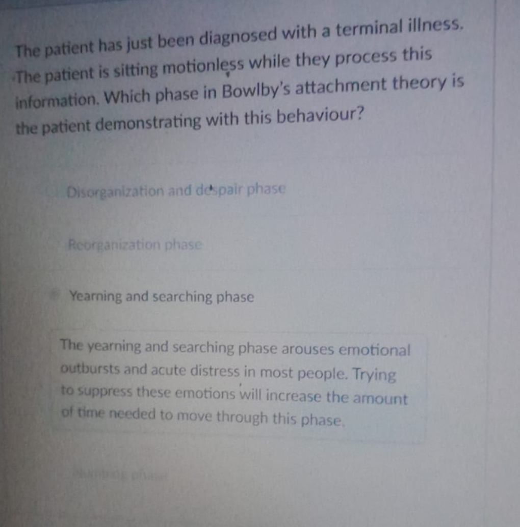 Solved The patient has just been diagnosed with a terminal | Chegg.com
