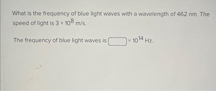Solved What is the frequency of blue light waves with a | Chegg.com